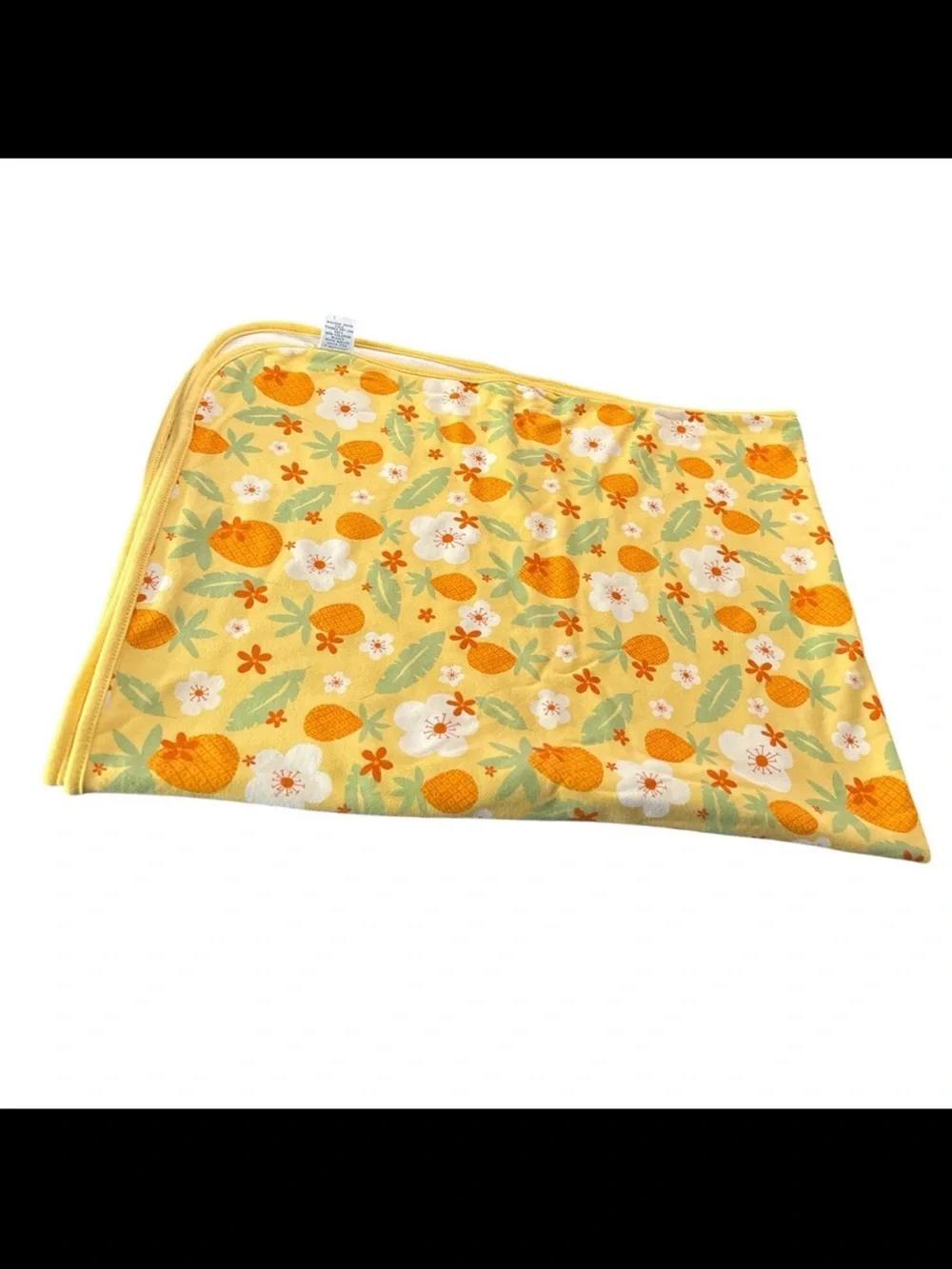 Gymboree Pina Colada Baby Blanket Pineapple Flower Palm Tree Orange Yellow 2003